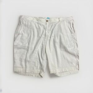 Tommy Bahama T820537 Beach Linen Blend Flat Front Shorts White , Size 40‎